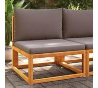 DYRJDJWIDHW Garden Sofa Set 2 Seater, Acacia Wood Outdoor Loveseat with Woven Rope Back and Thick Cushions, Water-Resistant Patio Furniture for Terrace, Backyard, Modern Design, Grey, Easy Assembly