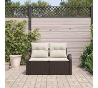 DYRJDJWIDHW Garden Sofa Set 3 Seater with Cushions, Outdoor Patio Furniture Modern Poly Rattan Wicker Lounge Set Brown, Waterproof All Weather for Terrace, Balcony, Backyard