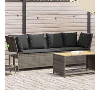 DYRJDJWIDHW Garden Sofa Set with Cushions, Outdoor Modular Sectional Furniture in Grey Wicker Resin, Weather-Resistant Patio Lounge Set for Balcony, Terrace, Backyard