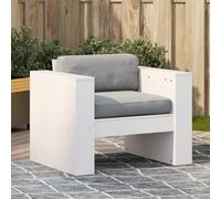 DYRJDJWIDHW Garden Sofa White 79x60x62 cm Solid Pine Wood Outdoor Patio Furniture Set, Comfortable Seating for Backyard Lawn Terrace, Weather-Resistant Durable Lounge Chair