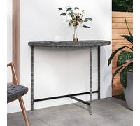 DYRJDJWIDHW Garden Table 100x50x75 cm Grey Woven Resin Outdoor Patio Furniture for Tea Party and Family Dining with Powder Coated Steel Frame, Easy to Clean and Weather Resistant