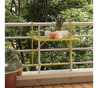 DYRJDJWIDHW Gold Folding Balcony Table 60x40 cm Steel, Space Saving Outdoor Side for Porch Terrace Garden, Weatherproof Powder Coated Metal Bistro Table with Industrial Mesh Design, Easy Assembly