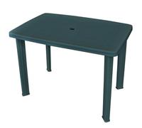 DYRJDJWIDHW Green Plastic Garden Table 101 x 68 x 72 cm, Outdoor Patio Dining with Umbrella Hole, Weather-Resistant Lightweight Camping Table for Terrace, Easy Assembly & Cleaning