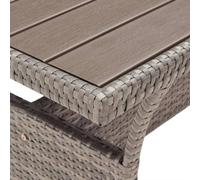 DYRJDJWIDHW Grey Outdoor Dining Table 120x70x66 cm Woven Resin Patio Furniture with Powder-Coated Steel Frame, Weatherproof Garden Table for Terrace, Balcony Or Backyard, Easy to Clean & Move
