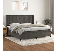 DYRJDJWIDHW Grey Velour Bed Frame with Slatted Base and Mattress Set 200x200cm, Adjustable Headboard, Pocket Spring Mattress, Medium Firm Support for Back and Stomach Sleepers