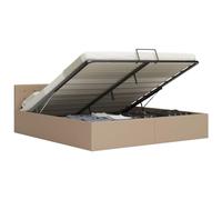 DYRJDJWIDHW Hydraulic Storage Bed Frame 180x200 cm Modern Similicuir Upholstered Platform with Headboard, Queen Size Bed with Gas Lift Mechanism for Bedroom