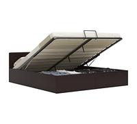 DYRJDJWIDHW Hydraulic Storage Bed Frame 180x200 cm Similicuir Modern Platform Bed with Headboard, Lift Up Mechanism, Sturdy Steel Frame for Bedroom Furniture, Gray