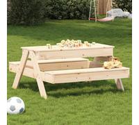 DYRJDJWIDHW Kids Picnic Table with Sandbox - Solid Pine Wood Outdoor Play Table for Children, Durable Garden Furniture for Picnics, Games & Drawing, Convertible Design, Ages 2-8, Max Load 60kg
