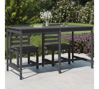 DYRJDJWIDHW Large Grey Garden Table 203.5x90x110 cm Solid Pine Wood Outdoor Dining Furniture for Patio Balcony Terrace Weather Resistant Durable