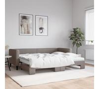 DYRJDJWIDHW Lit de Jour Canapé Lit Gigogne 2 en 1 avec 2 Matelas 80x200 cm, Convertible Salon Chambre d Ami, Tissu Taupe, Structure Bois et Métal, Confortable et Pratique