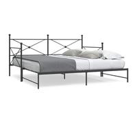DYRJDJWIDHW Lit de Jour et lit gigogne sans Matelas Noir 100x190 cm acierlit Cadre de Deux Place bedConvient au Salon, à la Chambre à Coucher, au Bureau