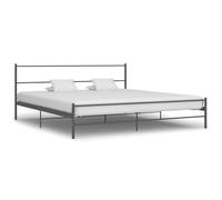 DYRJDJWIDHW Metal Bed Frame 180x200 cm Grey Queen Size Platform Bed Base with Slats, Sturdy Construction for Bedroom, Guest Room, Dormitory, No Box Spring Needed