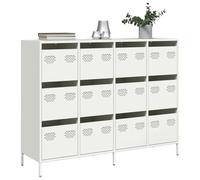 DYRJDJWIDHW Meuble Bas Rangement,Meuble Rangement Chambre,Buffet Blanc 135x39x103,5 cm Acier laminé à froidConvient au Salon, à la Cuisine