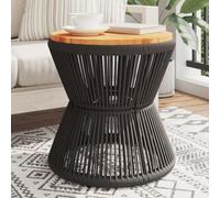 DYRJDJWIDHW Modern Coffee Table with Black Wire Base & Solid Acacia Wood Top Round Side Table for Living Room, Bedroom Durable & Stylish Furniture for Home Decor