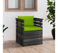 DYRJDJWIDHW Modern Garden Chair with Cushions Solid Pine Wood - Comfortable Outdoor Lounge Chair for Patio, Terrace, Balcony Rustic Pallet Design with Thick Polyester Cushions - Easy Assembly