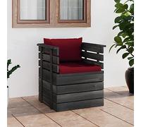DYRJDJWIDHW Modern Garden Chair with Cushions Solid Pine Wood Outdoor Lounge Furniture for Patio Terrace Relaxation Comfortable Seating Set for Family Friends