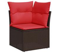 DYRJDJWIDHW Modern Garden Sofa Set with Cushions, Brown Outdoor Patio Furniture, 62x62x69 cm Poly Rattan Wicker & Steel Frame, Waterproof, Durable for Terrace, Balcony, Backyard Relaxation