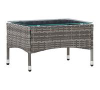 DYRJDJWIDHW Modern Grey Woven Resin Coffee Table 60x40x36 cm - Weatherproof Outdoor Indoor Side for Living Room, Patio Garden Easy to Clean Assemble Stylish End & Sofa Table