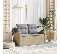 DYRJDJWIDHW Modern Outdoor Garden Sofa Set with Cushion, Poly Rattan Patio Furniture for Terrace Balcony, Waterproof Beige Lounge Seating 124 x 62 x 69 cm, Durable All-Weather Wicker Conversation Set