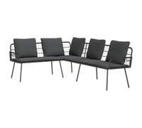 DYRJDJWIDHW Modern Outdoor L-Shaped Corner Sofa Set with Cushions, Grey PE Rattan and Metal Frame, Water-Resistant Garden Patio Furniture for Lounge Terrace Balcony, 231x173x78cm