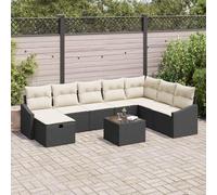 DYRJDJWIDHW Modern Outdoor Modular Sofa Set 8 Pieces with Cushions, Poly Rattan Garden Furniture Set for Patio Terrace, Black Wicker Seating Group with Waterproof Storage Bag and Coffee Table