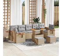 DYRJDJWIDHW Modular Garden Sofa Set 13 Pcs, Outdoor Patio Furniture with Cushions, Beige Light Grey Rattan Sectional for Terrace, Balcony, Backyard, Weather-Resistant & Lightweight