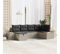 DYRJDJWIDHW Modular Garden Sofa Set 7 Pieces with Cushions, Outdoor Patio Furniture Sectional Wicker Rattan Conversation Set, Waterproof UV Resistant Poly Rattan for Terrace Backyard Balcony