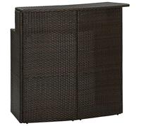 DYRJDJWIDHW Outdoor Bar Table 120x55x110 cm Brown Woven Resin with 2-Tier Tabletop, Powder-Coated Steel Frame, Perfect for Garden, Patio, Restaurant, Weather-Resistant & Easy to Move