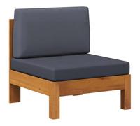 DYRJDJWIDHW Outdoor Central Sofa with Dark Gray Cushions, Solid Acacia Wood Garden Furniture, Weather-Resistant Patio Seating for Terrace & Backyard, Comfortable & Durable Design, Easy Assembly