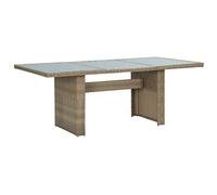 DYRJDJWIDHW Outdoor Dining Table Brown 200x100x74 cm Wicker Resin and Glass Top, Weather-Resistant Patio Garden Table with Steel Frame, Easy to Move, Modern Design for Terrace Balcony