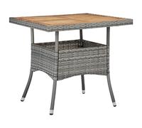 DYRJDJWIDHW Outdoor Dining Table Grey Woven Resin & Solid Acacia Wood Patio Garden Table Set for 4 Weatherproof UV Protected Steel Frame - Ideal for Terrace Courtyard Porch