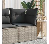 DYRJDJWIDHW Outdoor Garden Corner Sofa Set with Light Gray Cushions, PE Wicker Rattan Furniture, Waterproof Storage, Modular Patio Lounge Seating for Balcony Terrace