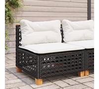 DYRJDJWIDHW Outdoor Garden Sofa Set Module, Black Wicker Rattan Patio Furniture with Thick Cream Cushions, Waterproof PE Resin, No Armrests, for Terrace, Poolside, Backyard Lounge and Relaxation
