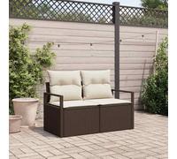 DYRJDJWIDHW Outdoor Garden Sofa Set with Cushions, 120 x 62 x 69 cm Poly Rattan Wicker Furniture, Modern Patio Corner Lounge for Terrace, Balcony, Weather-Resistant and Modular Design