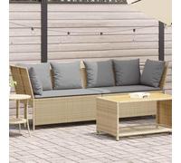 DYRJDJWIDHW Outdoor Garden Sofa Set with Cushions, Beige Woven Resin Rattan Patio Furniture, Modular Sectional Lounge Seating for Terrace, Balcony, Backyard, Weather-Resistant and Easy to Clean
