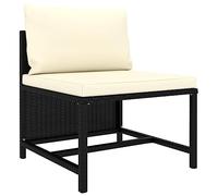 DYRJDJWIDHW Outdoor Modular Sectional Sofa with Cushions, Black Woven Resin Central Loveseat for Patio Garden, Weather-Resistant Steel Frame, Comfortable Seat & Back Pillows, Easy Assembly