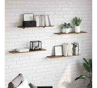 DYRJDJWIDHW Panneau bibliothèque Mural Bois Marron 80x20x1,5 cm étagère Rangement Livres Design Moderne 3 Compartiments Salon Bureau Cosy
