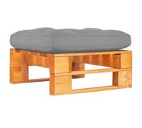 DYRJDJWIDHW Pouf Palette Garden Stool Honey Brown Impregnated Pine Wood - Rustic Outdoor Footrest, Coffee Table Modular Seating for Patio, Terrace Living Room - Includes Gray Cushion (60x60x25cm)