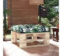 DYRJDJWIDHW Pouf Palette Garden Wooden Footrest - Weatherproof Pine with Cushion, Rustic Outdoor Seating for Patio, Terrace & Living Room, Modular Furniture Set, Easy Assembly (60x60x25cm)