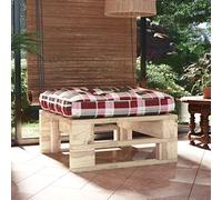 DYRJDJWIDHW Pouf Palette Garden Wooden Footrest with Cushion - Weatherproof Pine Wood Ottoman for Patio, Terrace Living Room Rustic Style Modular Furniture - Easy Assembly (60x60x25 cm)