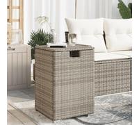 DYRJDJWIDHW Propane Tank Cover Table Grey 40x40x60 cm, Outdoor Side Table with Hidden Storage for 9kg Gas Bottle, Weather-Resistant Resin Wicker & Powder Coated Steel Frame, Patio Garden Furniture