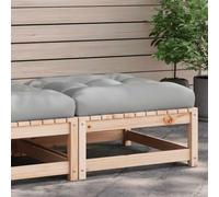 DYRJDJWIDHW Repose-Pied de Jardin en Bois de pin Massif avec Coussin Gris Confortable, Pouf modulaire pour terrasse et Patio, supporte 110 kg, Design à Lattes Anti-Eau