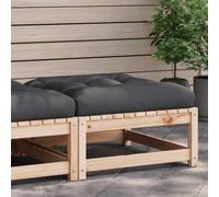 DYRJDJWIDHW Repose-Pied de Jardin en Bois de pin Massif avec Coussin rembourré, Pouf Multifonction pour terrasse et Patio, Support 110 kg, Design modulaire et résistant à l'eau, 70x70x30 cm