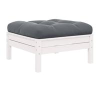 DYRJDJWIDHW Repose-Pied de Jardin en pin Massif avec Coussin Anthracite, Tabouret de Patio modulaire pour Salon extérieur, Confortable et Robuste, supporte 110 kg, idéal pour détente et Sieste
