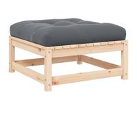 DYRJDJWIDHW Repose-Pied de Jardin en pin Massif avec Coussin Anthracite - Tabouret de Salon modulaire pour terrasse et Balcon Confortable Robuste Support jusqu'à 110 kg - Idéal pour détente et Sieste