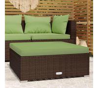 DYRJDJWIDHW Repose-Pied de Jardin modulaire avec Coussin Amovible Marron 70x70x30 cm en Poly rotin résistant à l'eau, Cadre en Acier et Design Tendance pour terrasse, Balcon ou Salon extérieur