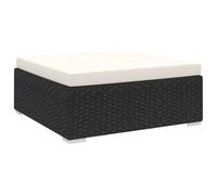 DYRJDJWIDHW Repose-Pied sectionnel en rotin résine tressée Noir, Repose-Pied extérieur modulaire avec Coussin Amovible, Cadre en Acier résistant, Design Confortable pour Jardin, terrasse et Salon