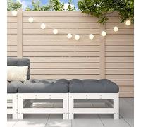 DYRJDJWIDHW Repose-Pieds de Jardin 2 Pieces Blanc Bois pin Massif avec Coussins Moelleux, Cadre Robuste et Stable pour terrasse Patio Balcon, Conception modulaire Salon Exterieur, supporte 110 kg