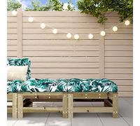 DYRJDJWIDHW Repose-Pieds de Jardin Lot de 2 en Bois pin imprégné avec Coussins Moelleux, Tabouret d'extérieur Robuste pour terrasse et Patio, Cadre Stable et Design à Lattes, capacité 110 kg
