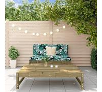 DYRJDJWIDHW Salon de Jardin 2 Pieces en Bois de Pin Imprégné - Ensemble Canapé et Table Basse Modulable pour Jardin, Terrasse, Patio - Durable, Confortable et Résistant aux Intempéries